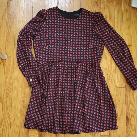 zara heart print dress
